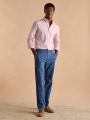 Joules Classic Fit Blue/Ecru Chino Trousers - Image 5 of 9
