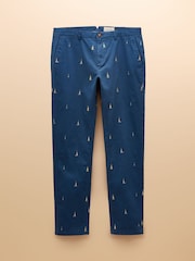 Joules Classic Fit Blue/Ecru Chino Trousers - Image 9 of 9