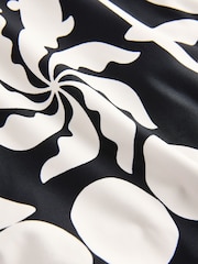 Black/Ecru Palm One Shoulder Tummy Control Swimsuit - Image 7 of 7