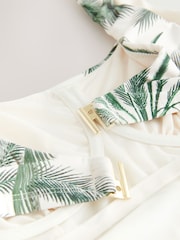 Cream/Green Palm Dd+ Wired Scoop Neck Tummy Control Swimsuit - Image 10 of 11