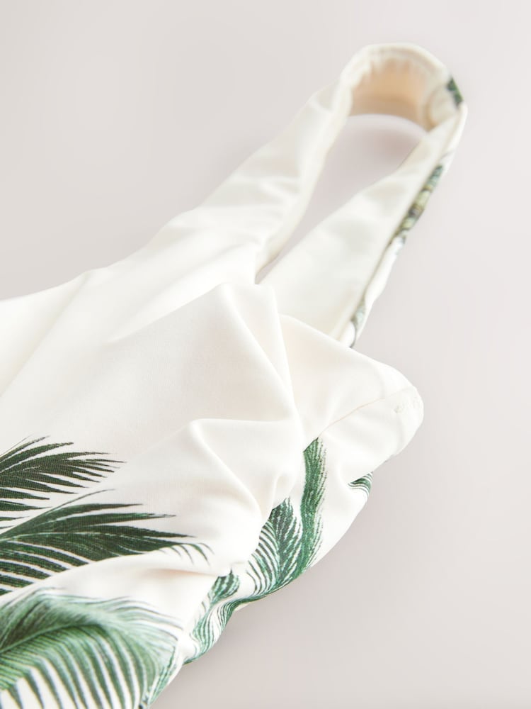 Cream/Green Palm Dd+ Wired Scoop Neck Tummy Control Swimsuit - Image 11 of 11