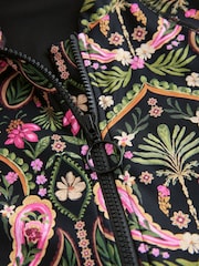 Black/Pink Paisley Long Sleeve Modesty Burkini Shaping Swimsuit - Image 10 of 11