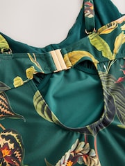 Dark Green Floral Tummy Control DD+ Wired Swimsuit - Image 9 of 9