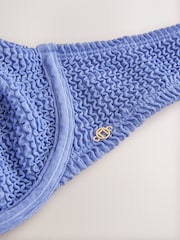 Bleu acier - Haut de bikini froissé non rembourré à armatures - Image 7 de 8