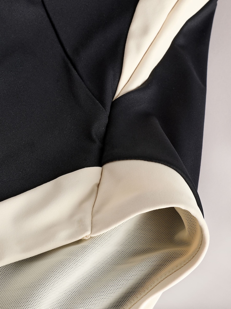 Black/Ecru High Neck Halterneck Tummy Control Swimsuit - Image 7 of 7