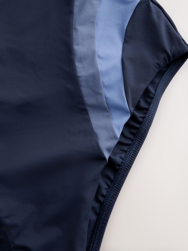Blue Tummy Control Active Scoop Swimsuit - Image 7 of 9