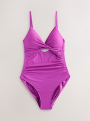 Purple Cutout Tummy Control Padded Swimsuit - Image 5 of 8
