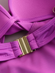 Purple Cutout Tummy Control Padded Swimsuit - Image 7 of 8
