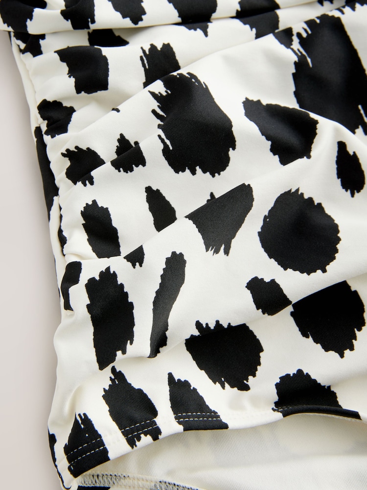 Black/Cream Dalmatian Shaping Tummy Control Swimsuit - Image 8 of 9