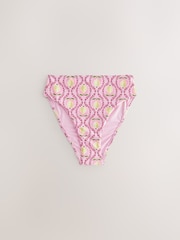 Pink/Yellow Lemon High Waist High Leg Tummy Control Bikini Bottoms - Image 5 of 7