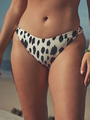 Cream/Black Dalmatian Spot High Leg Bikini Bottoms - Image 1 of 5