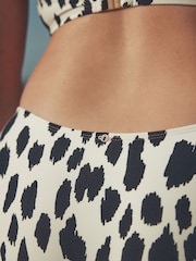 Cream/Black Dalmatian Spot High Leg Bikini Bottoms - Image 4 of 5