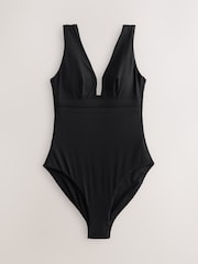 Black Plunge Shaping Tummy Control Swimsuit - Image 6 of 9