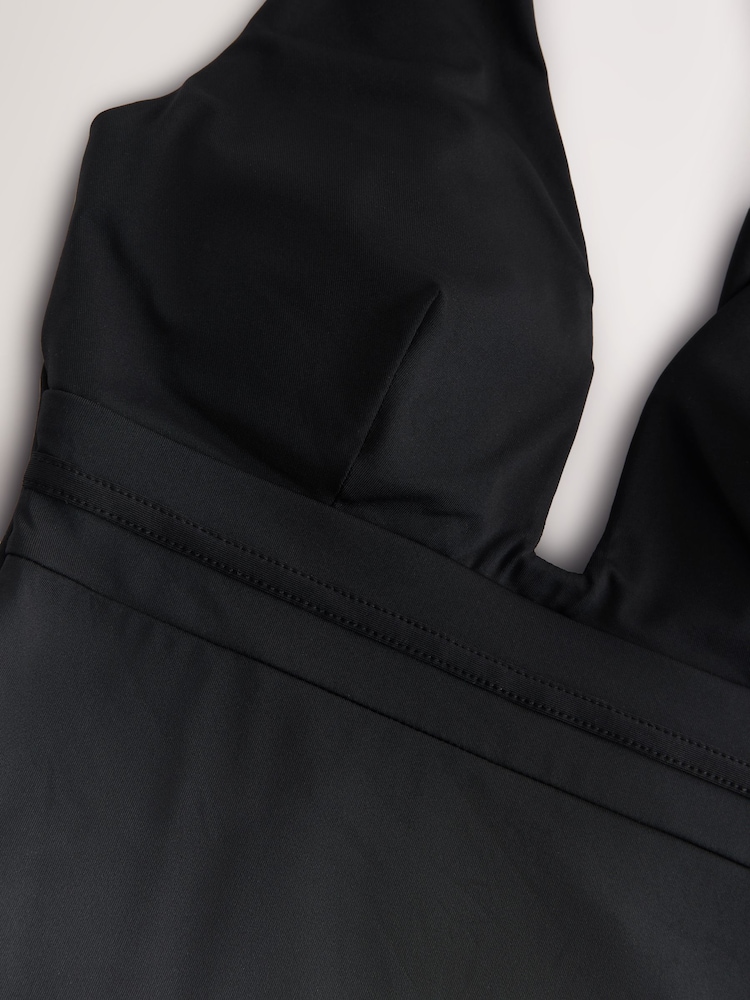 Black Plunge Shaping Tummy Control Swimsuit - Image 7 of 9