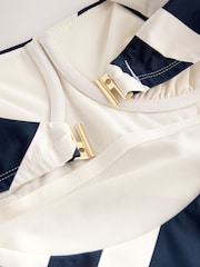Navy/Cream Chevron Dd+ Wired Scoop Neck Tummy Control Swimsuit - Image 6 of 8