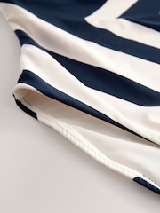 Navy/Cream Chevron Dd+ Wired Scoop Neck Tummy Control Swimsuit - Image 8 of 8