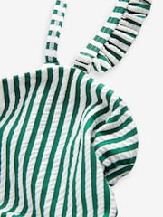 Khaki Green Seersucker Stripe Tummy Control Swimsuit - Image 10 of 11