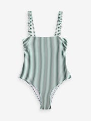 Khaki Green Seersucker Stripe Tummy Control Swimsuit - Image 9 of 11
