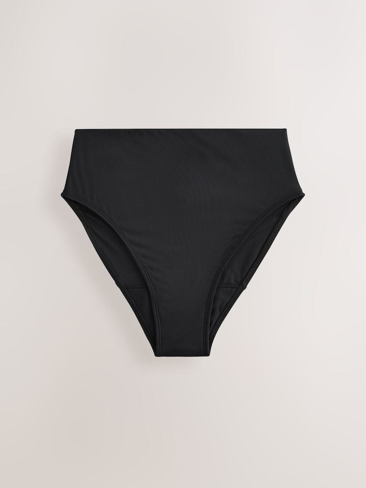 Black Midi Waist Period Bikini Bottoms - Image 8 of 10