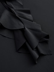 Black Waterfall Frill Plunge Tummy Control Swimsuit - Image 7 of 8