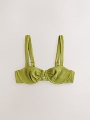 Vert citron - Haut de Bikini effet froissé avec armatures non rembourré - Image 8 of 10