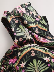 Black/Pink Paisley Maternity Cutout Frill Sleeve Swimsuit - Image 7 of 7