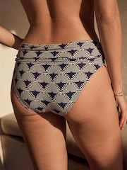 Navy/White Fan Roll Top Bikini Bottoms - Image 3 of 8