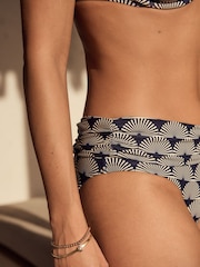 Navy/White Fan Roll Top Bikini Bottoms - Image 4 of 8