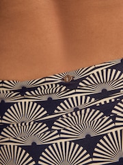 Navy/White Fan Roll Top Bikini Bottoms - Image 5 of 8