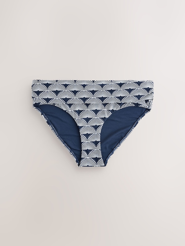 Bleu marine/blanc éventail - Bas de bikini - Image 6 of 8