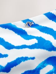 Zèbre bleu/blanc - Bas de bikini taille haute drapé - Image 7 de 7