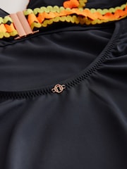 Negro - Ric Rac Trim Plunge Tummy Control Swimsuit - Imagen 9 de 9