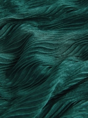 Dark Green Textured High Neck Period Swimsuit - Image 8 of 11