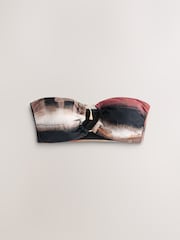Brown/Black Tiedye Hardware Bandeau Bikini Top - Image 6 of 6