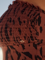 Animal Shirred Tummy Control Bandeau Tankini - Image 5 of 9