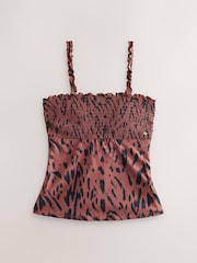 Animal Shirred Tummy Control Bandeau Tankini - Image 6 of 9