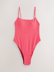 Coral Jacquard Tummy Control High Leg Scoop Swimsuit - Image 6 of 9