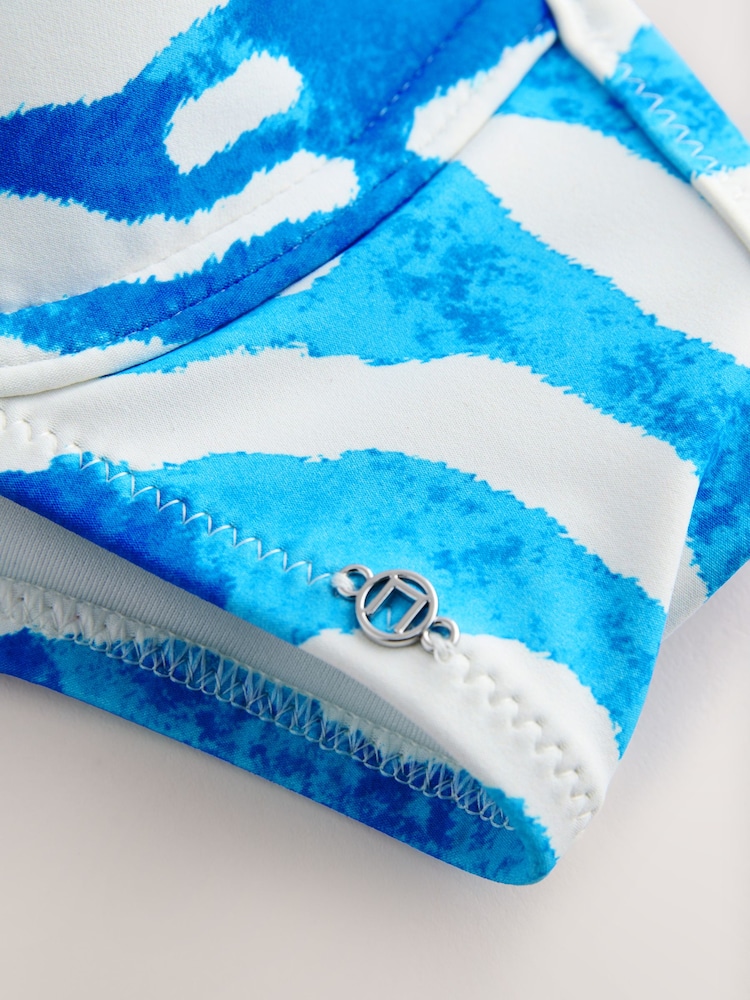 Blue/White Zebra - Gedrapeerde, voorgevormde Bikini met beugel - Image 7 of 7