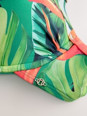 Rouge/Vert Tropical - Haut de bikini rembourré à armatures gainant - Image 9 of 9