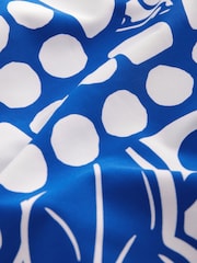 Blue/White Tummy Control High Leg Scoop Swimsuit - Image 6 of 7
