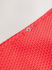 Red Textured High Leg Bikini Bottoms - Image 7 of 8