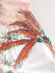 Ecru Scenic Palm Beaded Tummy Control Bandeau Swimsuit - Image 10 of 10