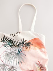 Ecru Scenic Palm Beaded Tummy Control Bandeau Swimsuit - Image 8 of 10