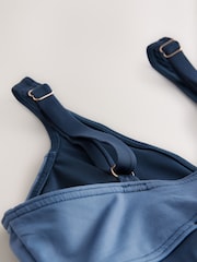 Blue/Ecru Colourblock DD+ Plunge Wired Tummy Control Swimsuit - Image 10 of 10