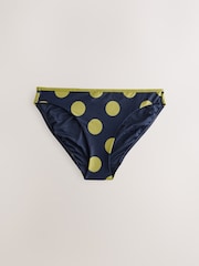 Navy/Lime Spot High Leg Bikini Bottoms - Image 5 of 7