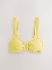 Yellow Crinkle Hardware Crop Bikini Top - Image 6 of 9