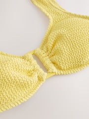 Yellow Crinkle Hardware Crop Bikini Top - Image 7 of 9