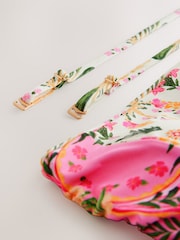 Pink/Yellow Paisley Tummy Control Bandeau Swimsuit - Image 10 of 10
