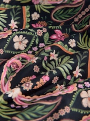 Black/Pink Paisley Print Blouson Shaping Swimsuit - Image 8 of 10