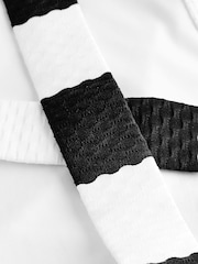 Black/White Stripe Essential High Neck Shaping Swimsuit - Image 9 of 9
